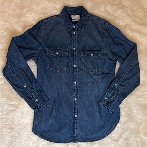 J. Crew Women's Denim Slim Blue Button Down Shirt